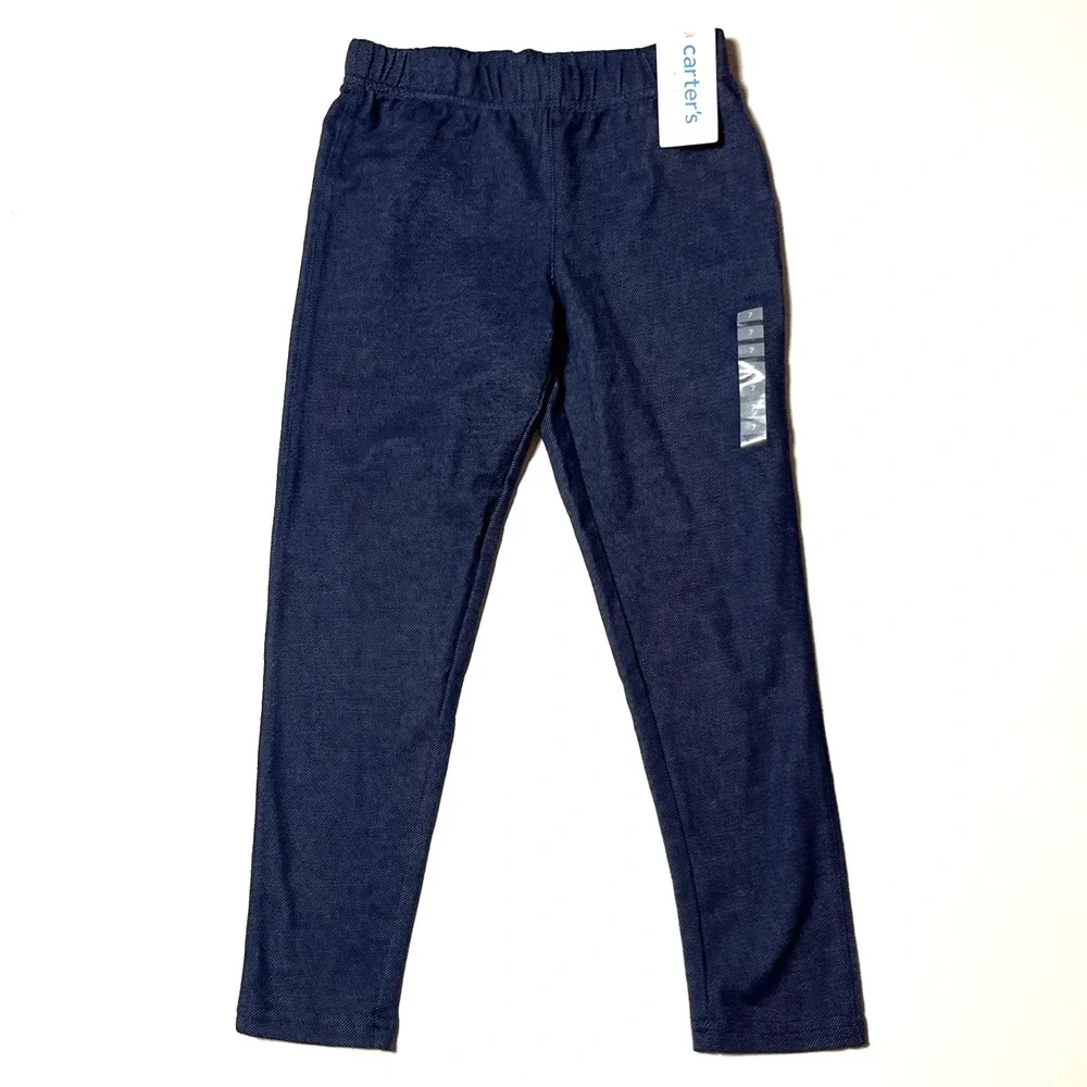 Carter's Pull On Jeggings Size 7/7A Blue Denim Look Lightweight Stretch Pant NWT